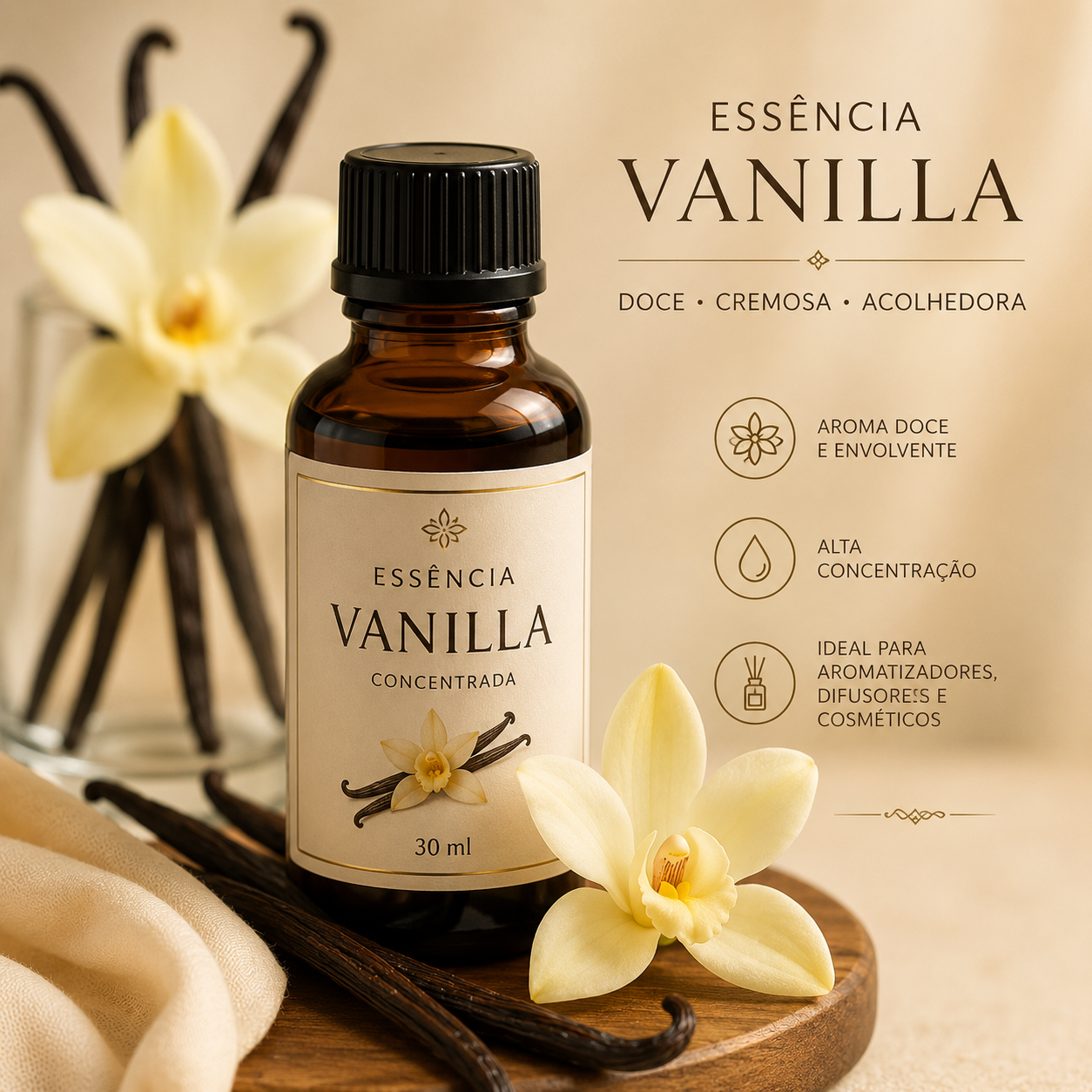 essencia vanilla Essência Vanilla Tradicional 100ml - Imagem 1