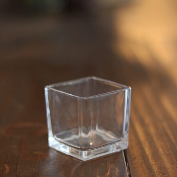 copo de vidro cubo para velas artesanais"