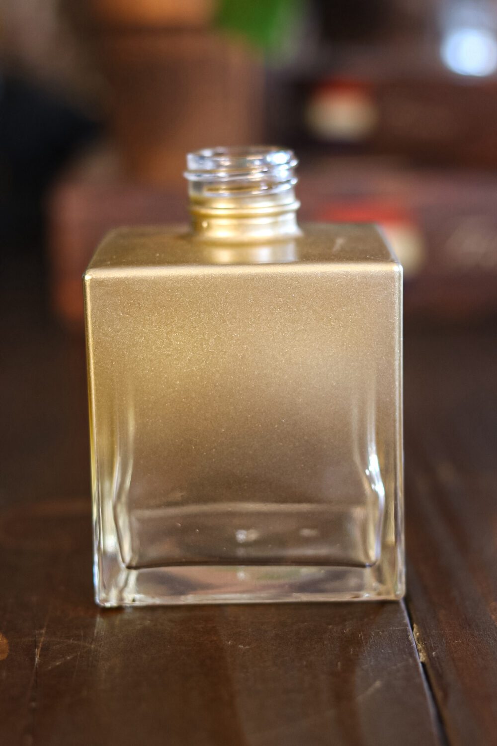 Frasco Vidro Cubo Degrade Dourado 250ml R 28/410