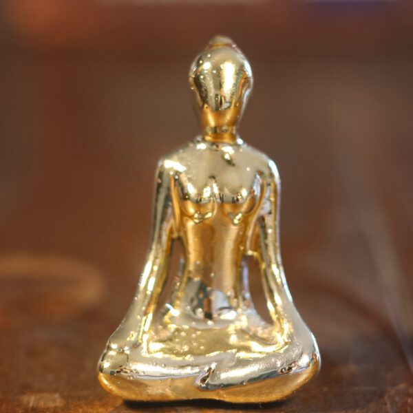 Mini Estátua Yoga Dourada