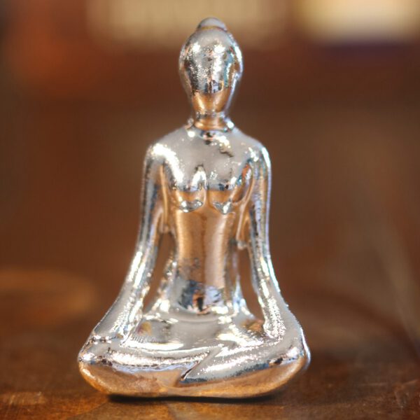 Mini Estátua Yoga Prata
