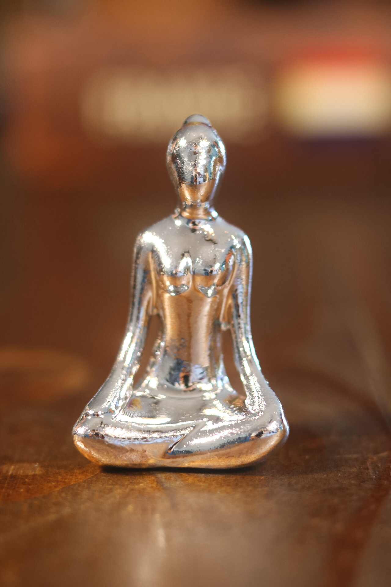 Mini Estátua Yoga Prata