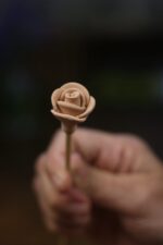 Vareta Flor Cerâmica Rosa - unidade