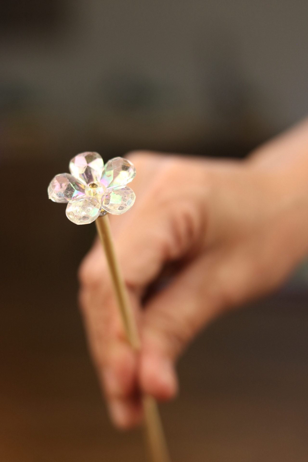 Vareta Flor Acrílico Transparente