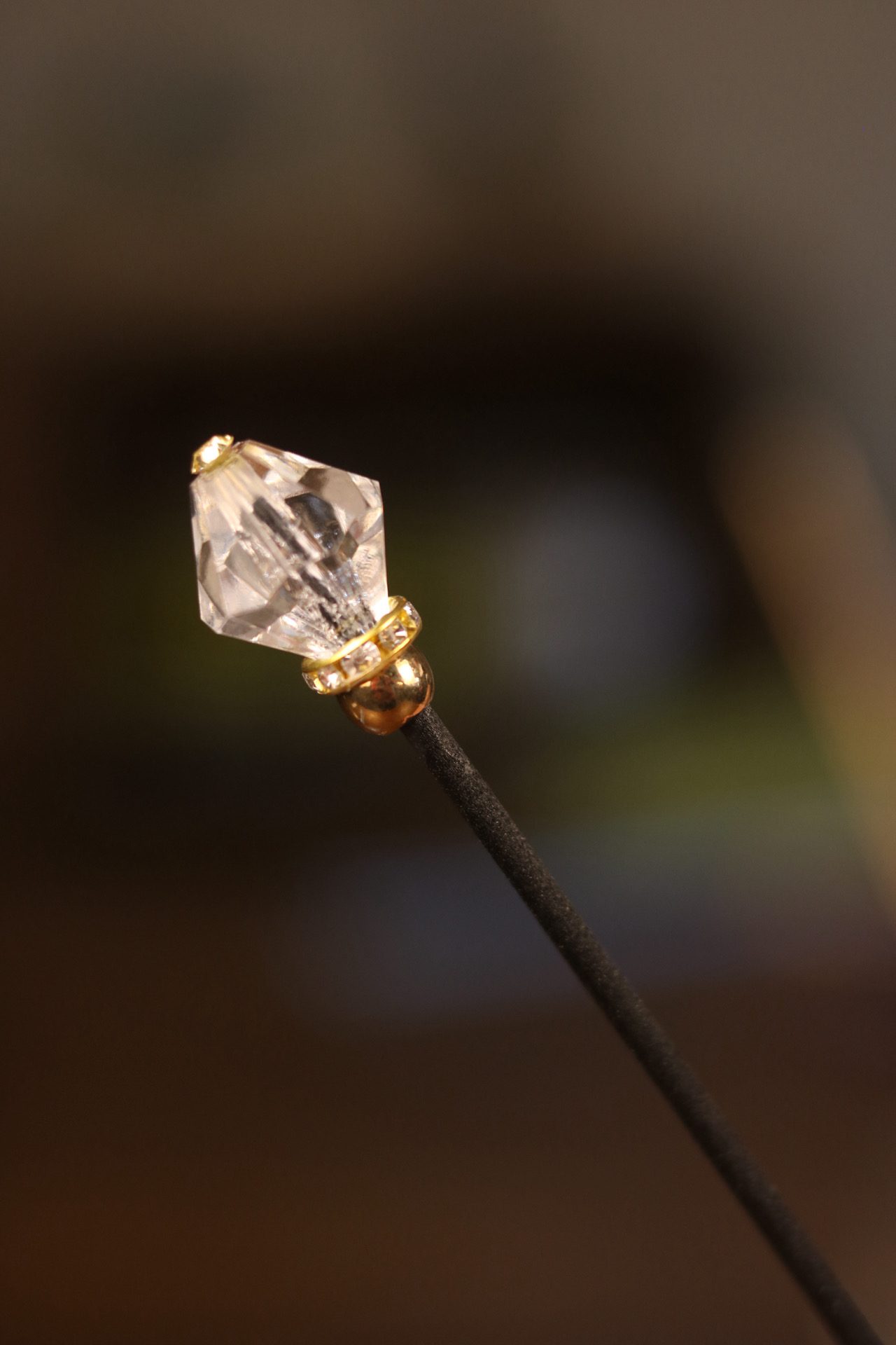 Vareta Fibra Preta Decorativa