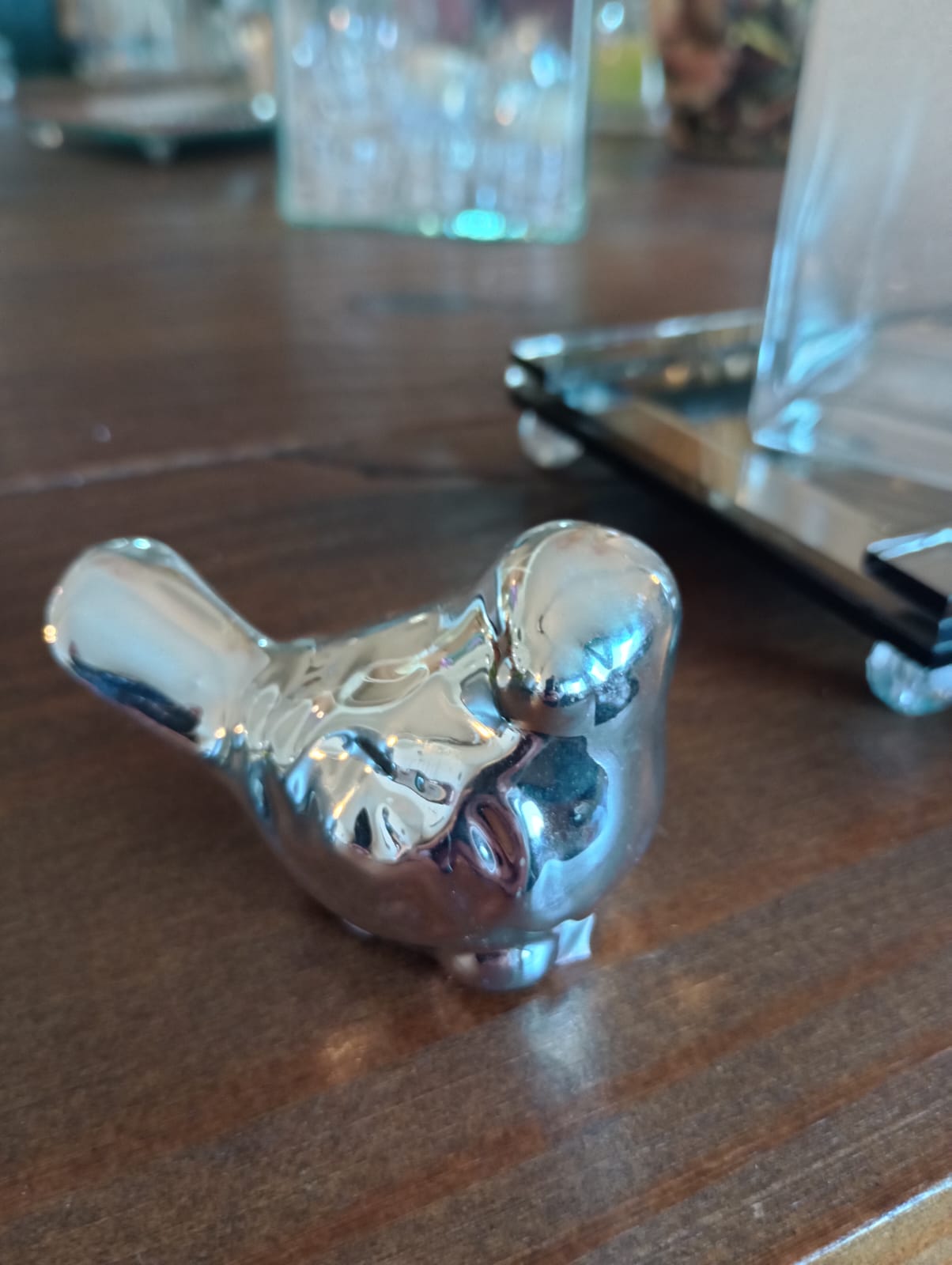 Passarinho Enfeite Prata