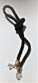 Pingente Torcel Preto Pontas Cristal Prata