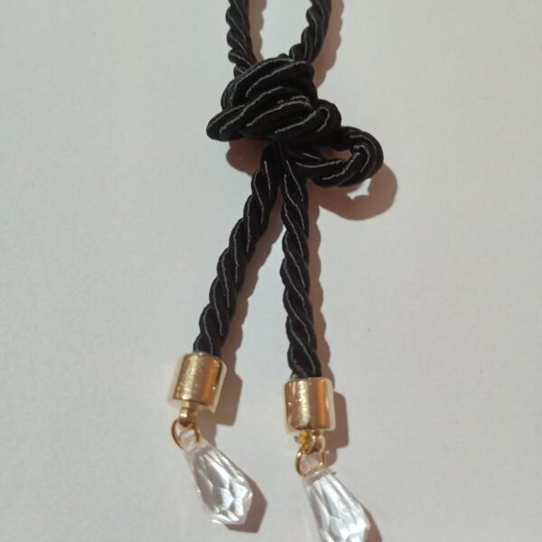 Pingente Torcel Preto Pontas Cristal Dourado