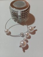 Pingente Anel Para Tampa Strass Perola Prata