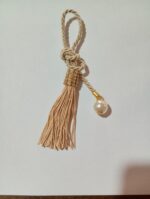 Pingente Torcel Mel Strass Perola Franja Com Dourado - Imagem 2