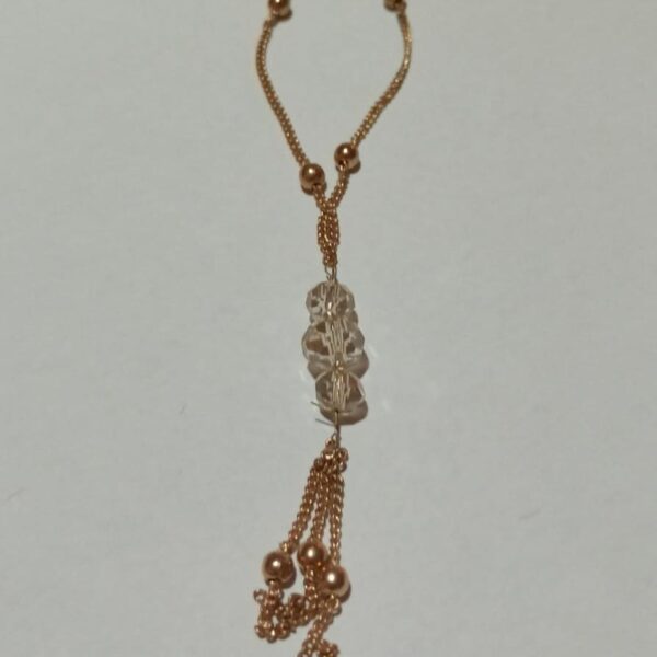 Pingente Correntinha Cristais Dourado