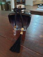 Pingente Torcel Preto Franja e Cristal com Dourado - Imagem 2