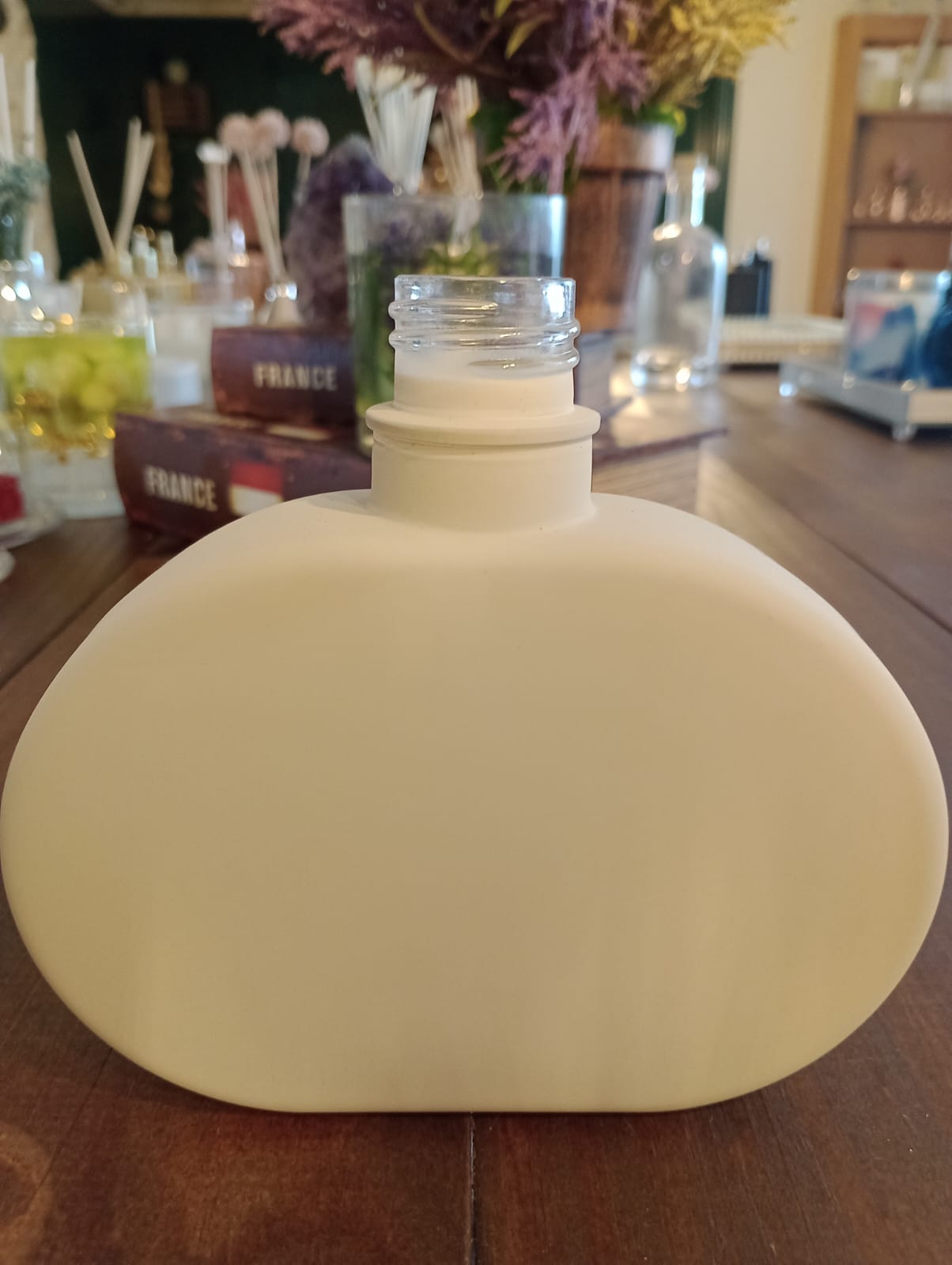 Frasco Vidro Jolie 300 ml R28/410 Off White Fosco