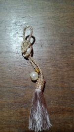 Pingente Torcel Caqui Strass Perola Franja Com Dourado