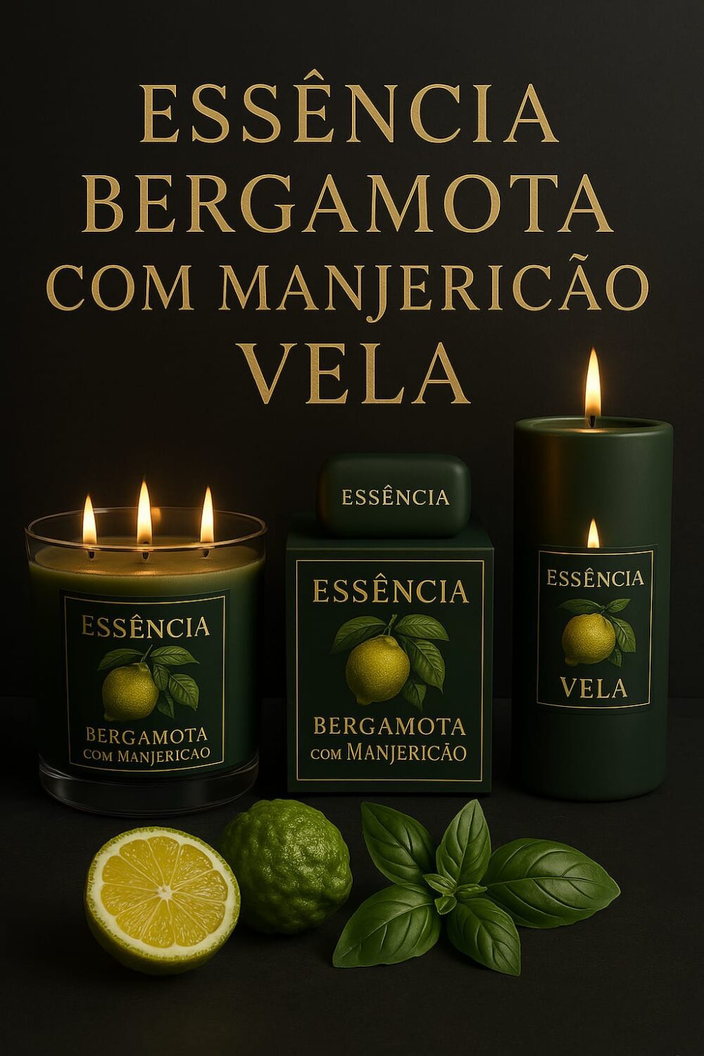 Essência Bergamota e Manjericão Vela 100 ml