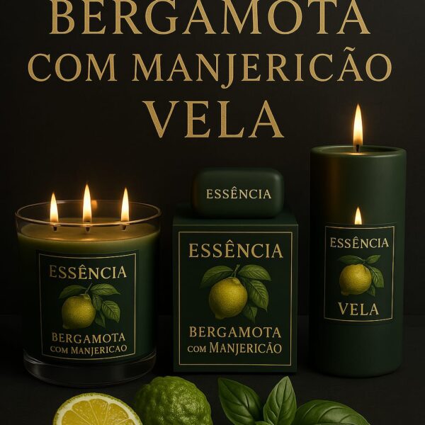 Essência Bergamota e Manjericão Vela 100 ml