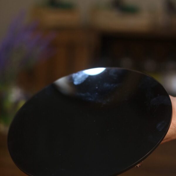 Bandeja em vidro Redonda Preta 20x20