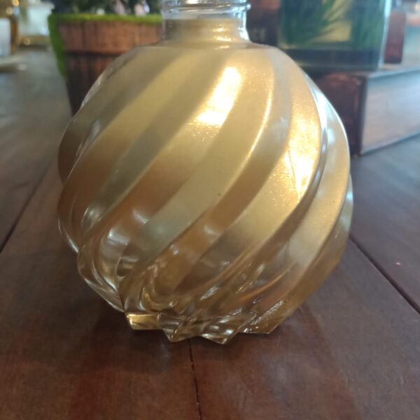 Frasco Vidro Espiral Dourado 250ml