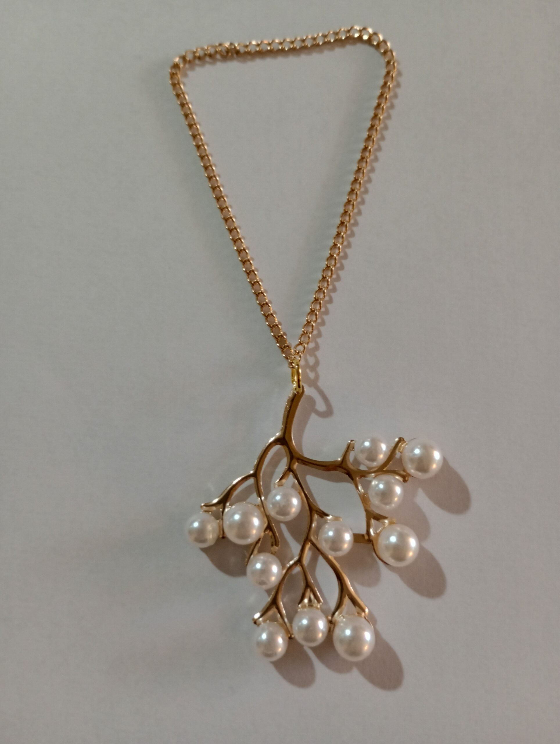 Pingente Correntinha Árvore Pérola