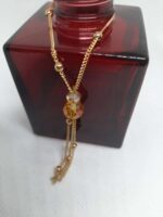 PINGENTE CORRENTINHA COM CRISTAL DOURADO - Imagem 3