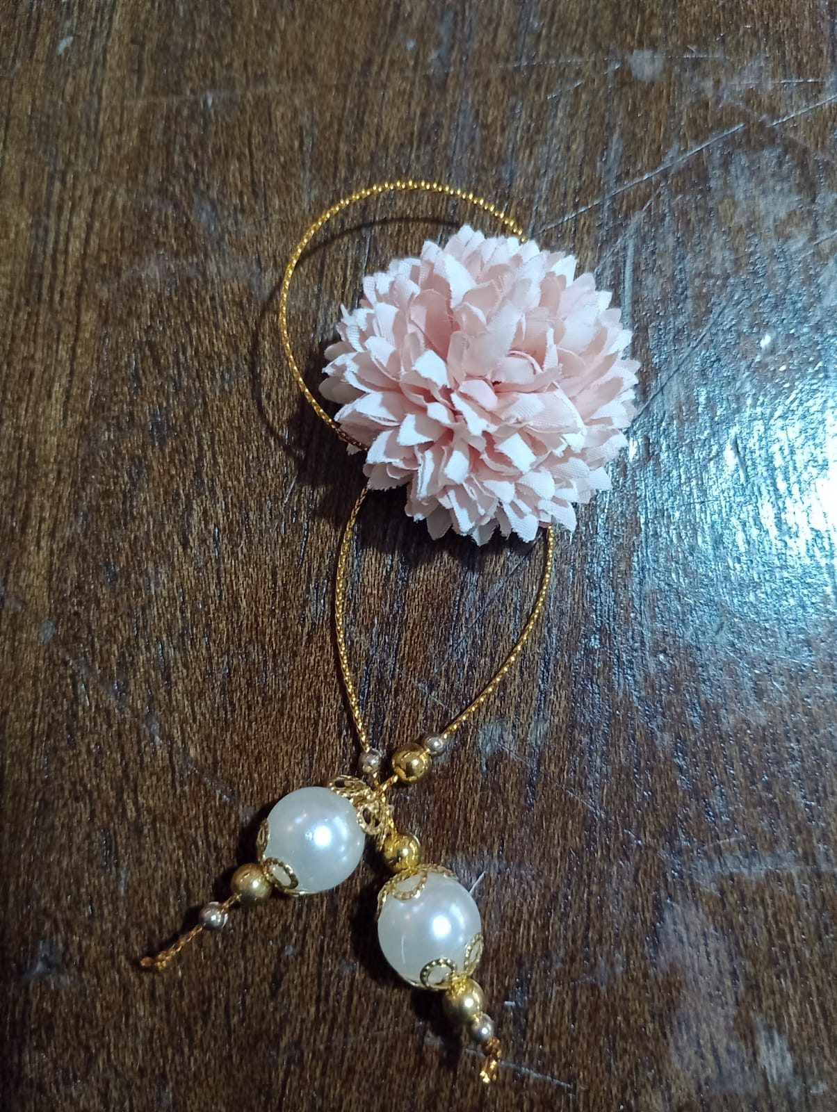 Pingente Cravo Perolas Rosa Bebe