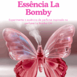 frasco de essência artesanal La Bomby sobre mesa de criação de perfumes
