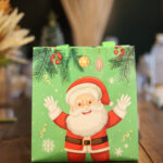 Sacola de lona para presente de Natal resistente e reutilizável