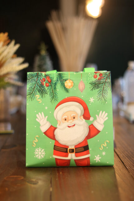 Sacola de lona para presente de Natal resistente e reutilizável