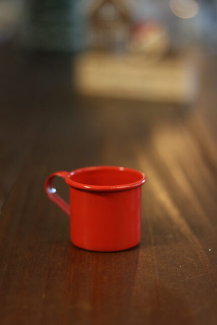 caneca de alumínio vermelha 75 ml resistente para aventuras ao ar livre