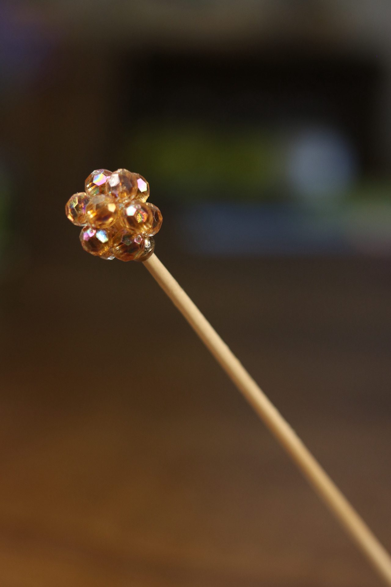 Vareta bolinha Cristal Marrom