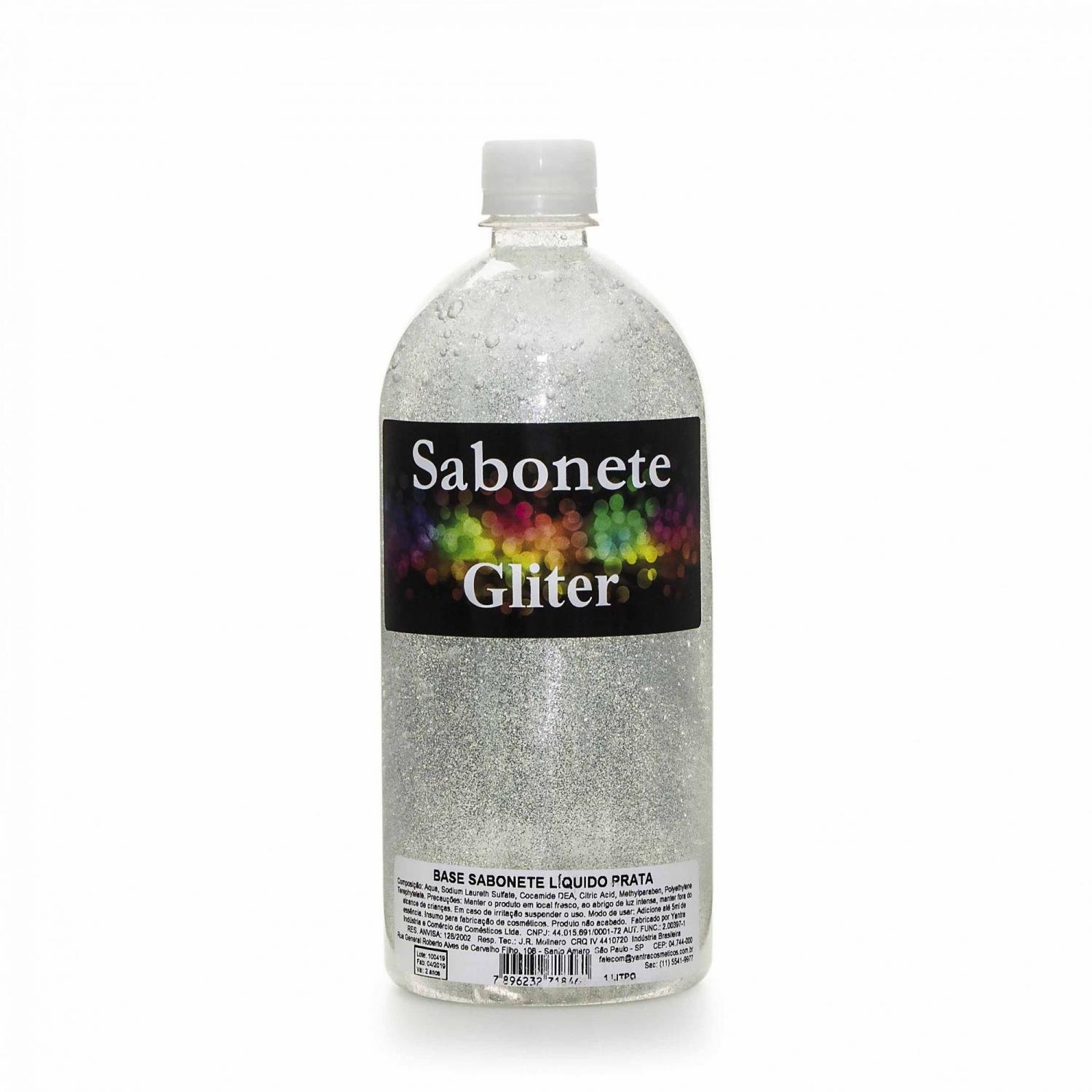 Base Sabonete Liquido Gliter Prata 1 Litro