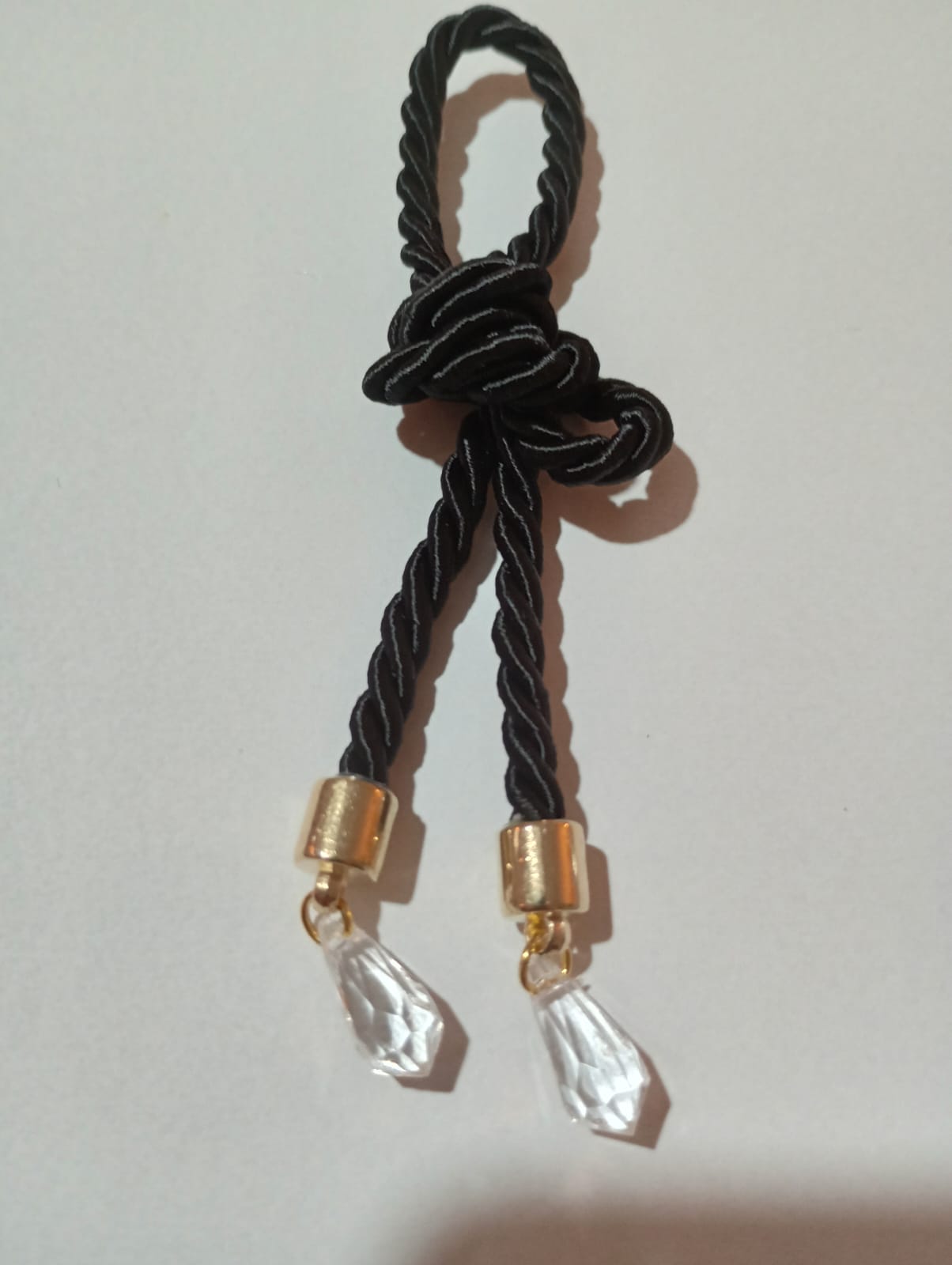 Pingente Torcel Preto Pontas Cristal Dourado