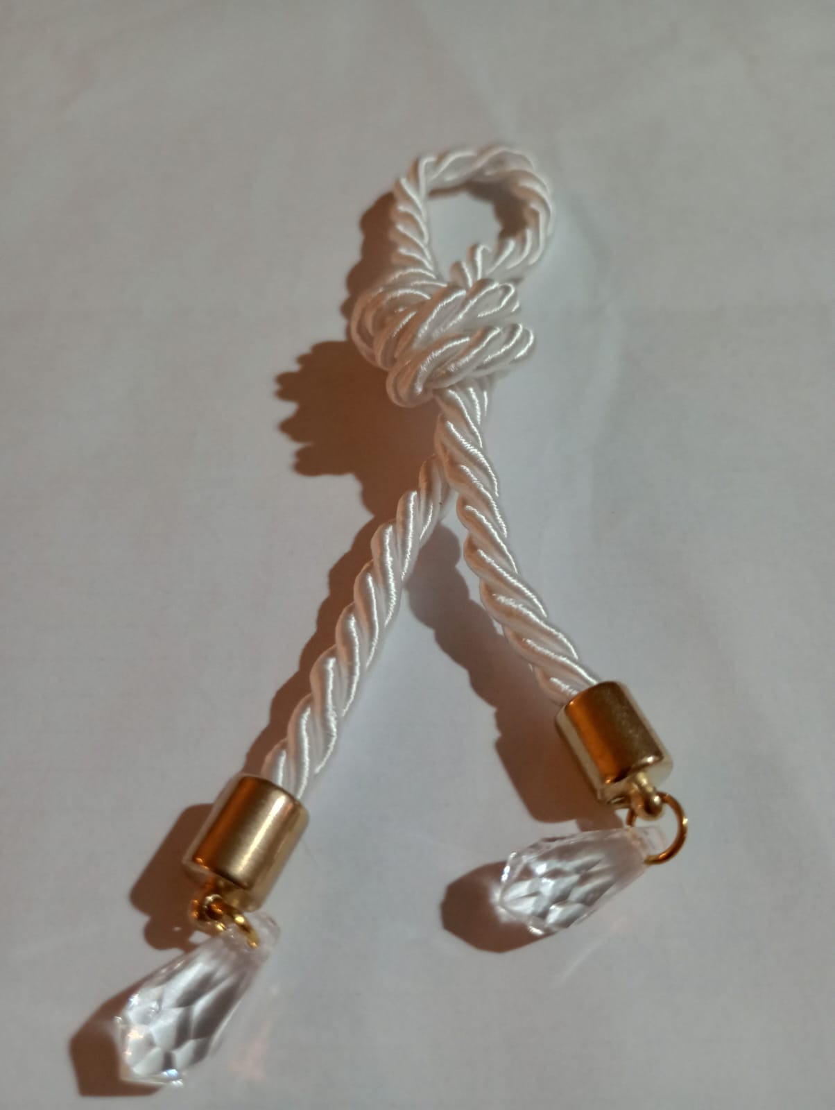 Pingente Torcel Branco Pontas Cristal Dourado