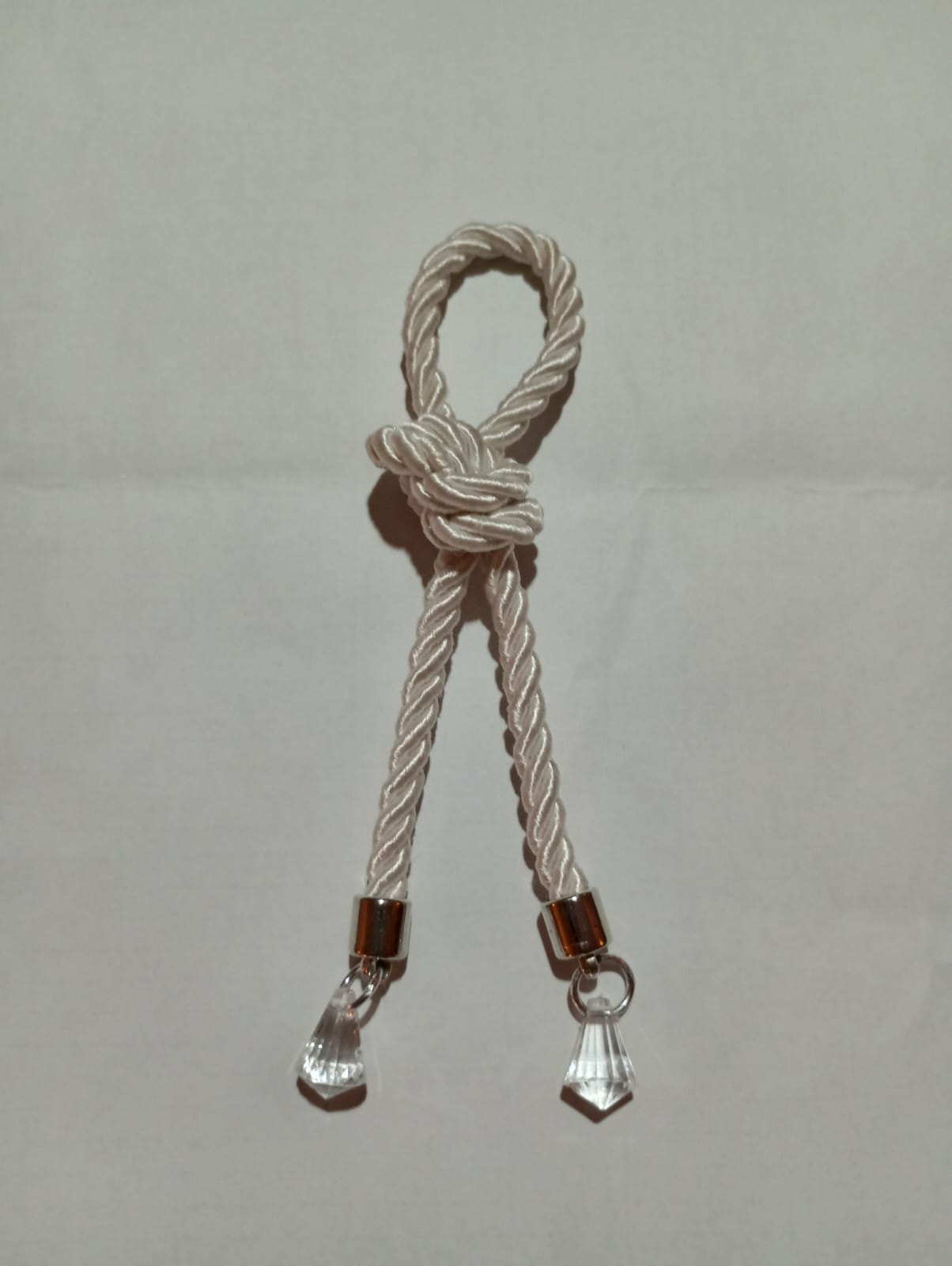 Pingente Torcel Branco Pontas Cristal Prata