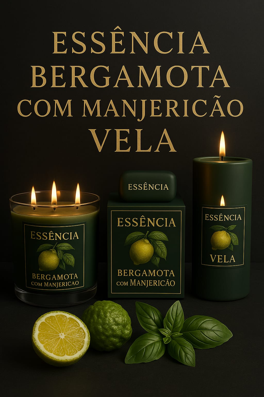 Essência Bergamota e Manjericão Vela 100 ml