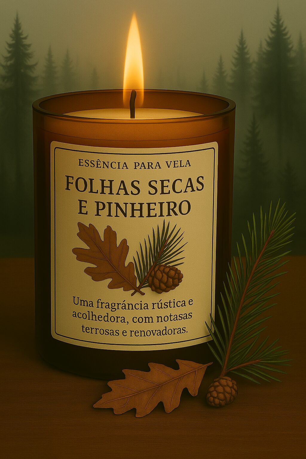 Essência Folhas Secas e Pinheiro Vela 100 ml