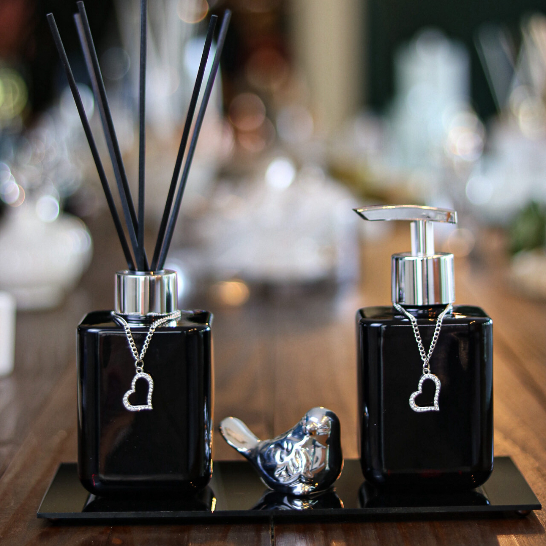 Kit Lavabo Aromatizador De Ambiente E Porta Sabonete 250ml Mini Texas Preta