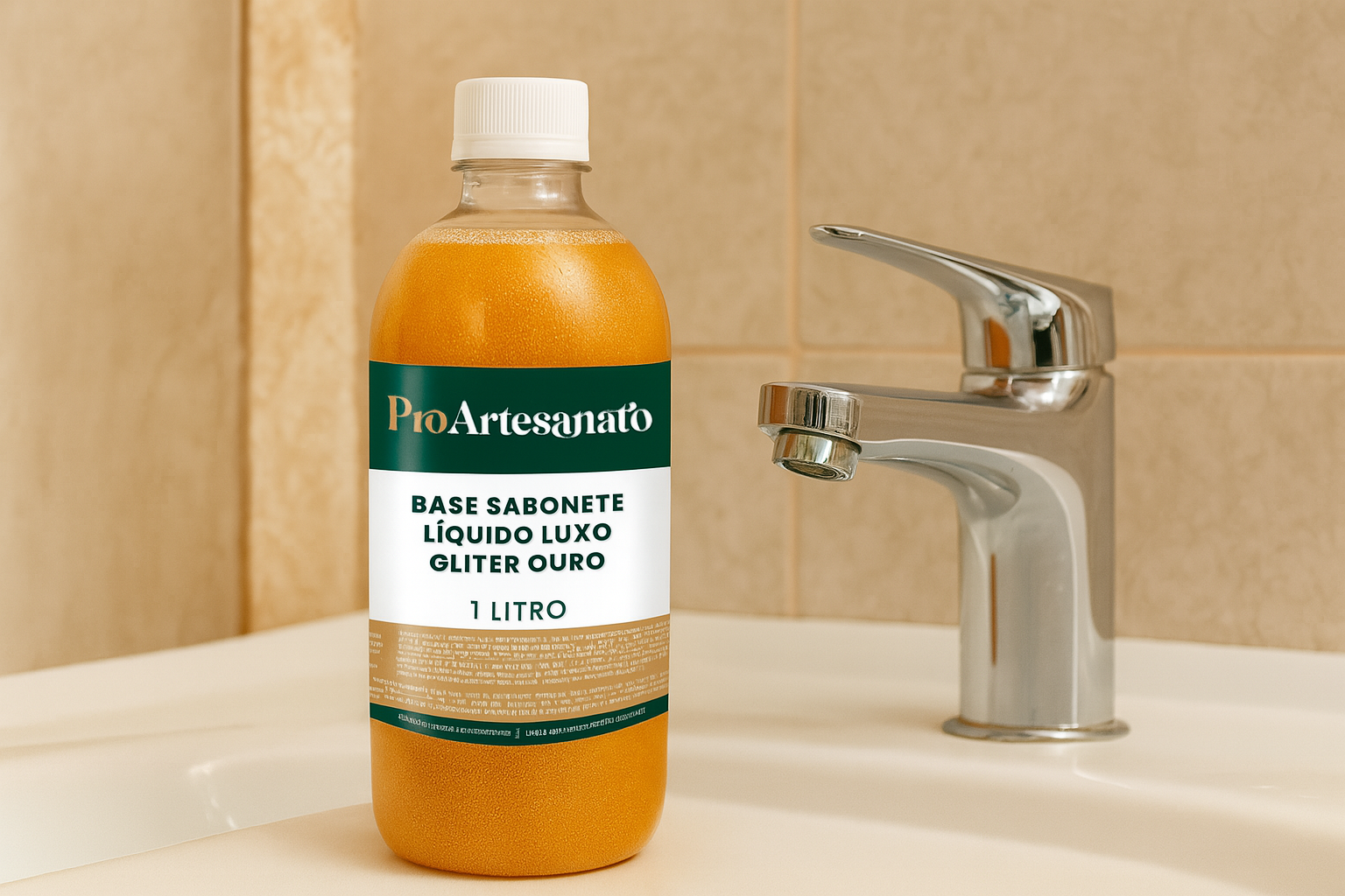 Base Sabonete Glitter Pro Artesanato Dourado 1l