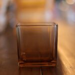 Pote de Vidro Vela Candle Square Âmbar 300ml | Copo para Velas Premium