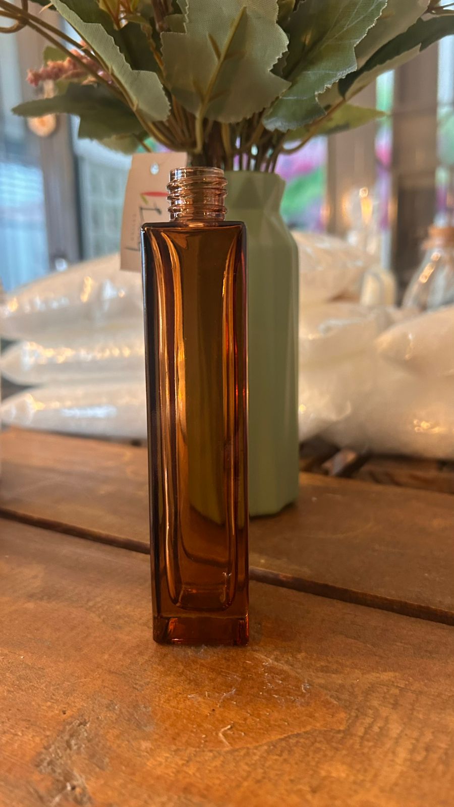 ambar 2 Frasco Vidro Quadrado Alto Âmbar 50ml R18 - Imagem 1